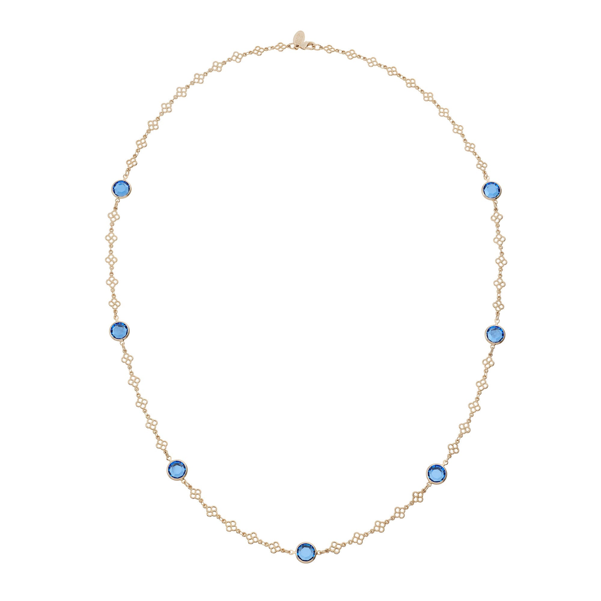 Olivia Riegel Sapphire Crystal Station Filigree Necklace