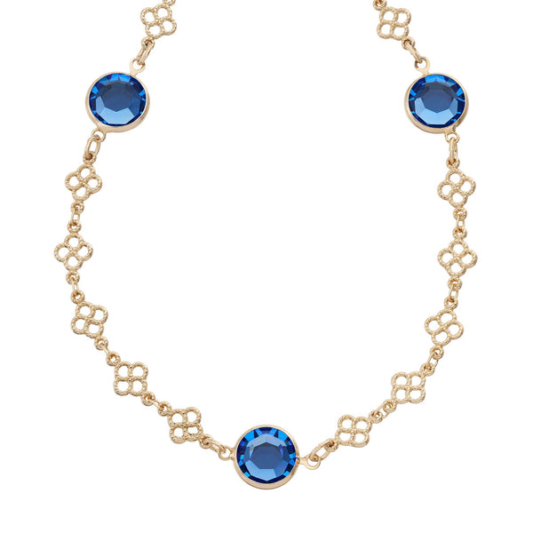Olivia Riegel Sapphire Crystal Station Filigree Necklace