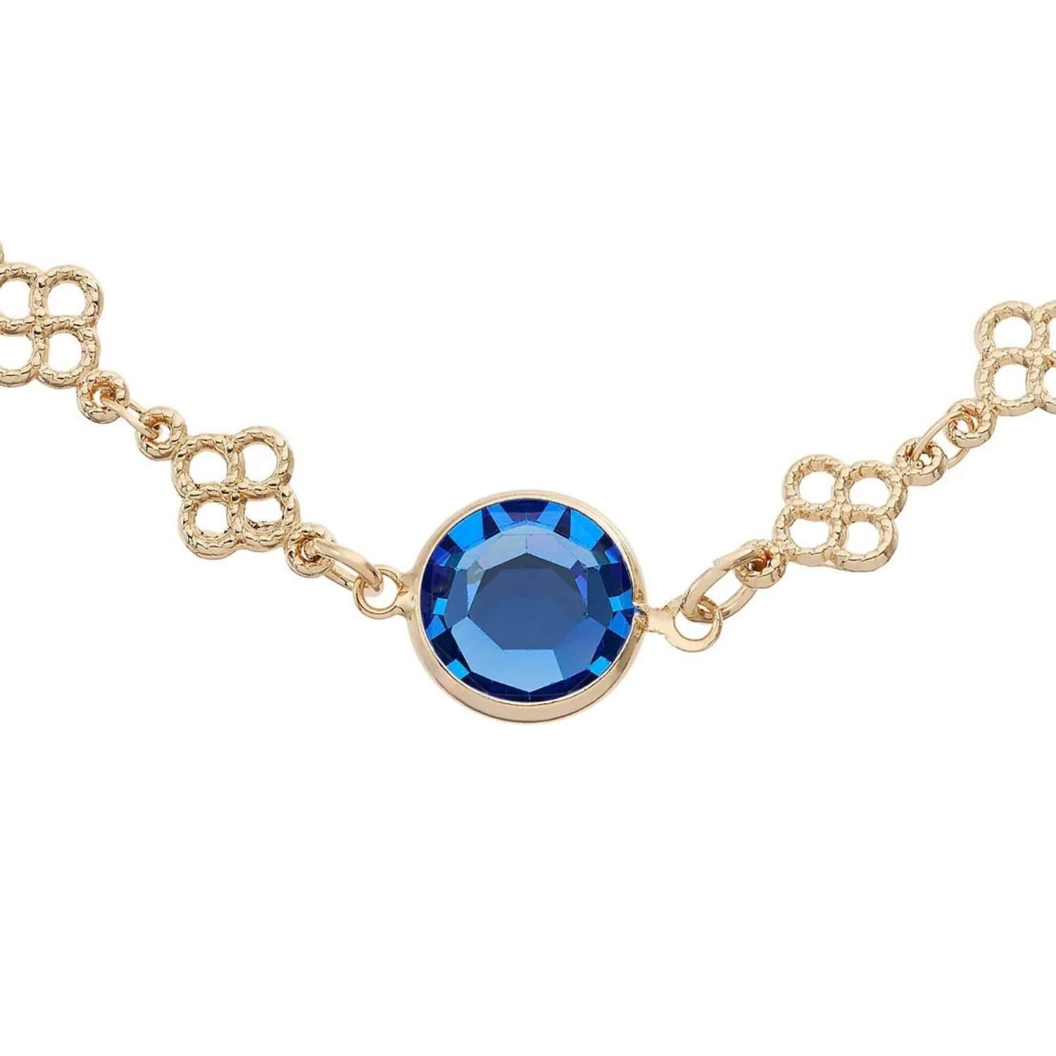 Olivia Riegel Sapphire Crystal Station Filigree Necklace