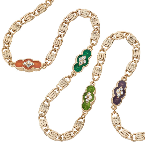 Olivia Riegel Guilloché Enamel Station Necklace
