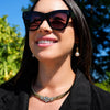 Olivia Riegel Crystal Flower Collar Necklace Gold