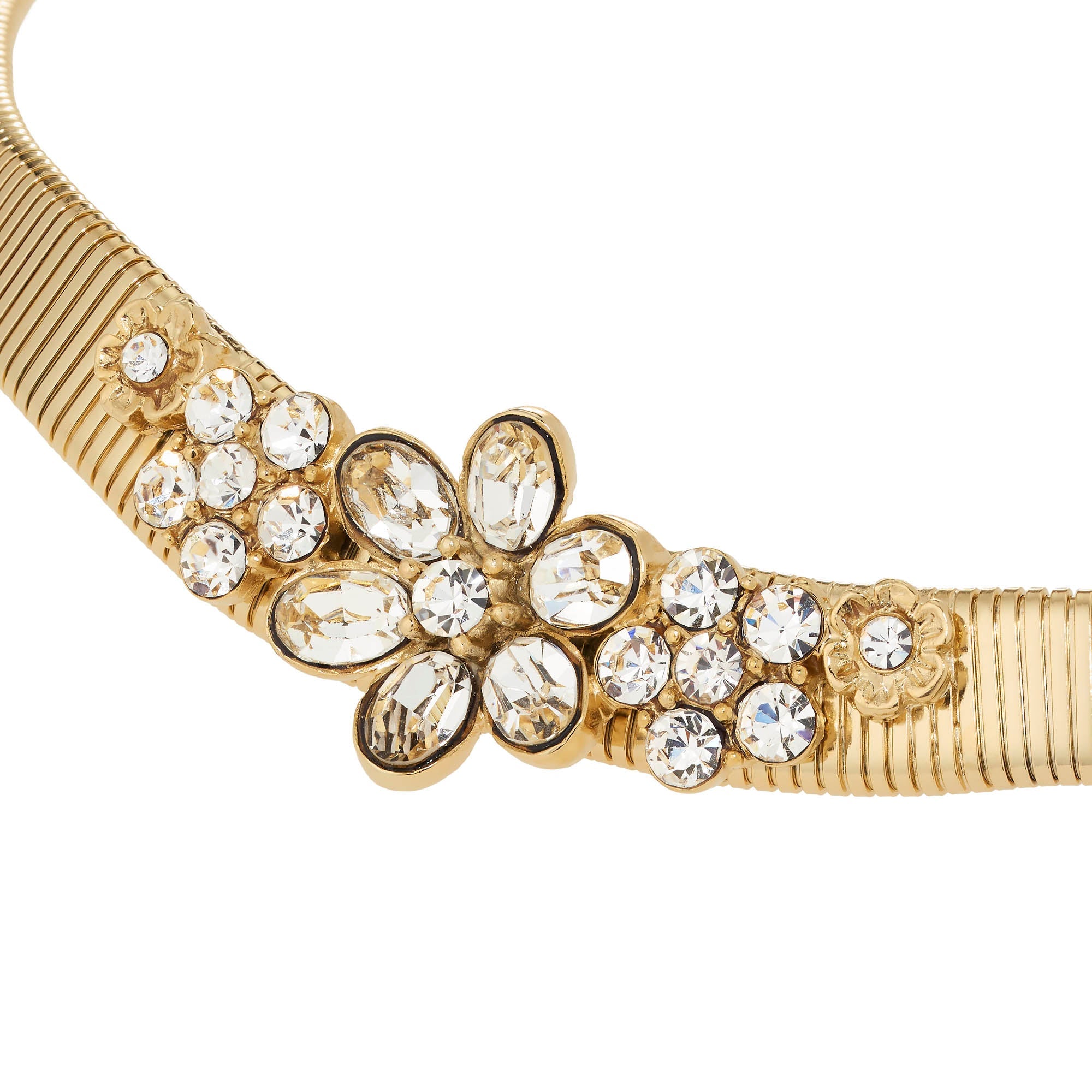 Olivia Riegel Crystal Flower Collar Necklace Gold