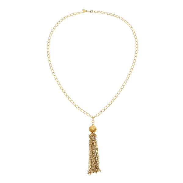 Olivia Riegel Tassel Pendant Necklace Gold