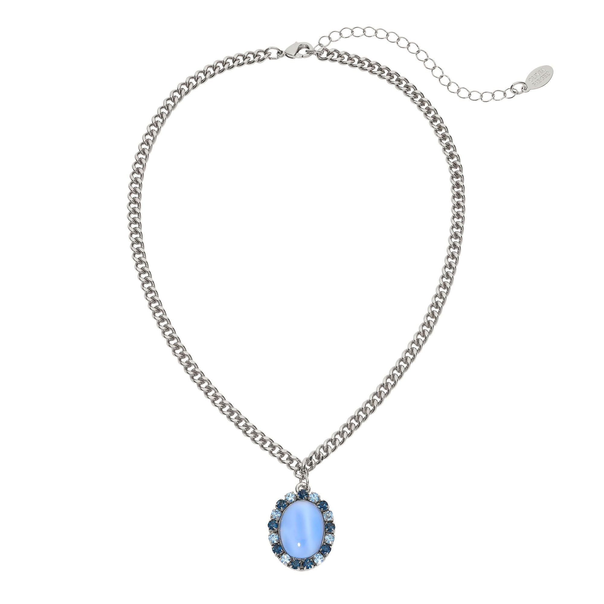 Olivia Riegel Silver Blue Moonstone Pendant Necklace