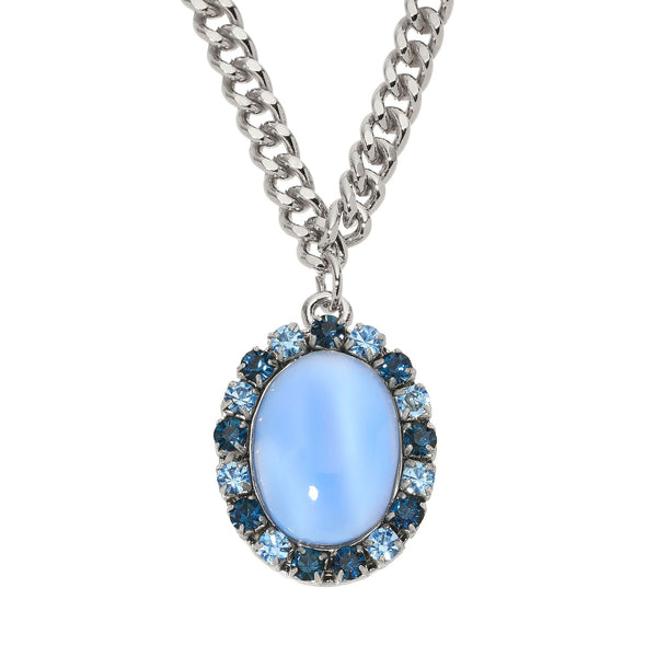 Olivia Riegel Silver Blue Moonstone Pendant Necklace