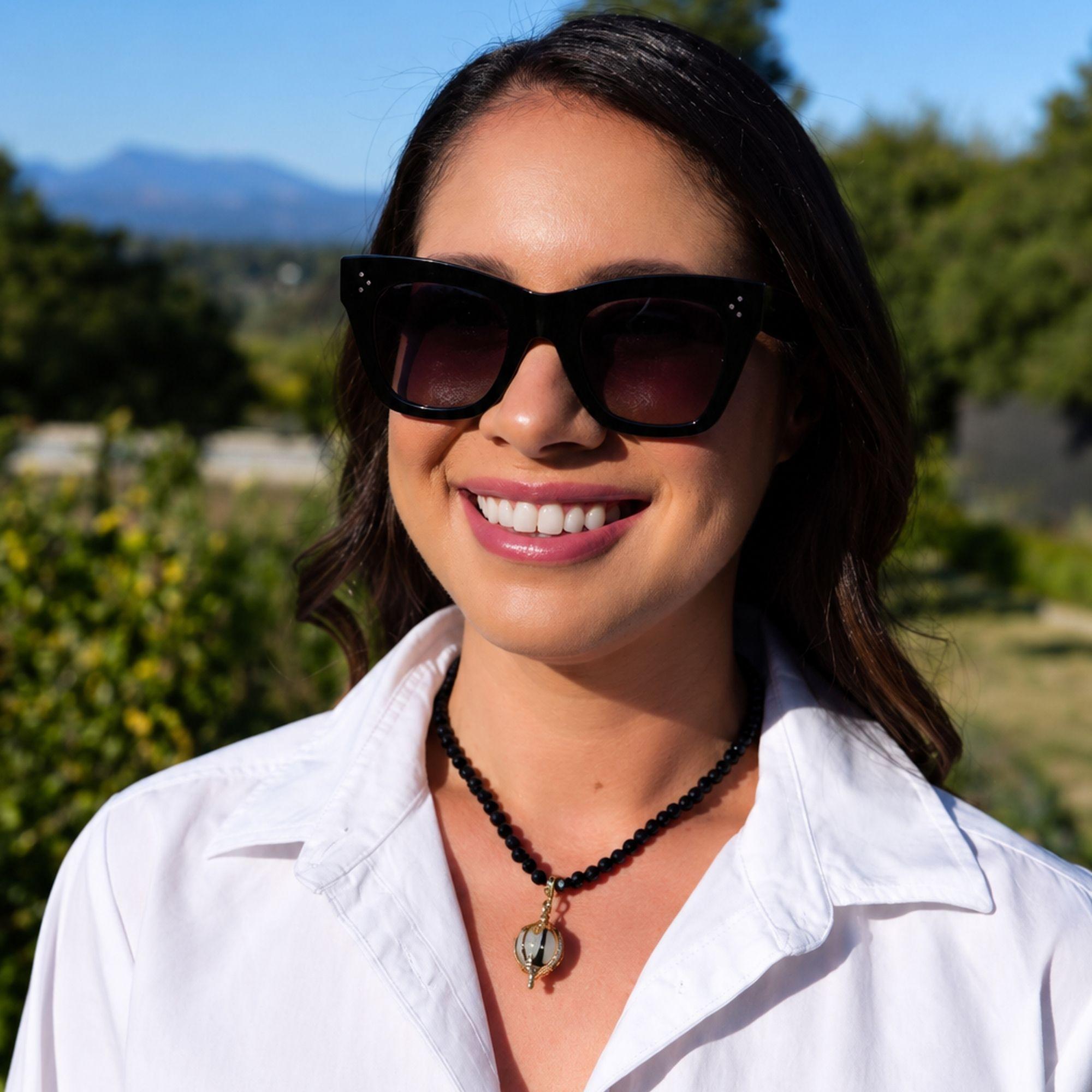 Olivia Riegel Jet Bead Lantern Necklace