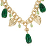 Olivia Riegel Green Drop Gold Tone Necklace