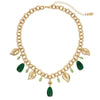 Olivia Riegel Green Drop Gold Tone Necklace