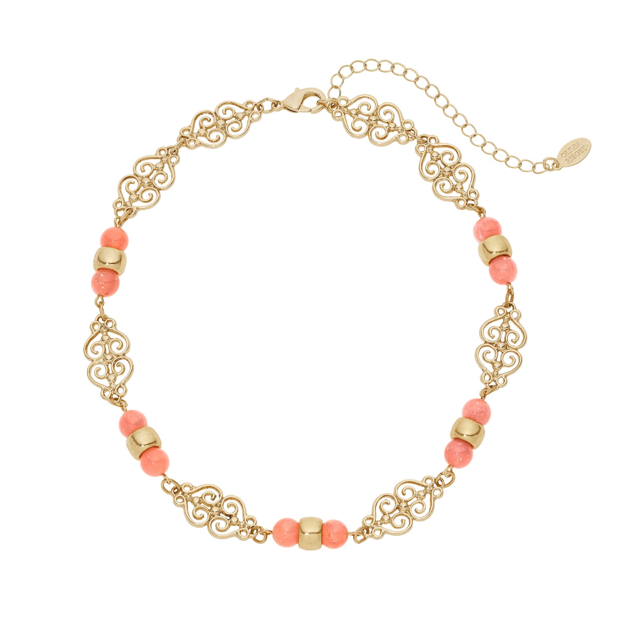 Olivia Riegel Pink Bead Gold Necklace