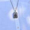 Olivia Riegel Silver Locket Necklace with Blue Enamel & Green Stones