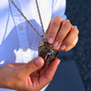 Olivia Riegel Silver Locket Necklace with Blue Enamel & Green Stones