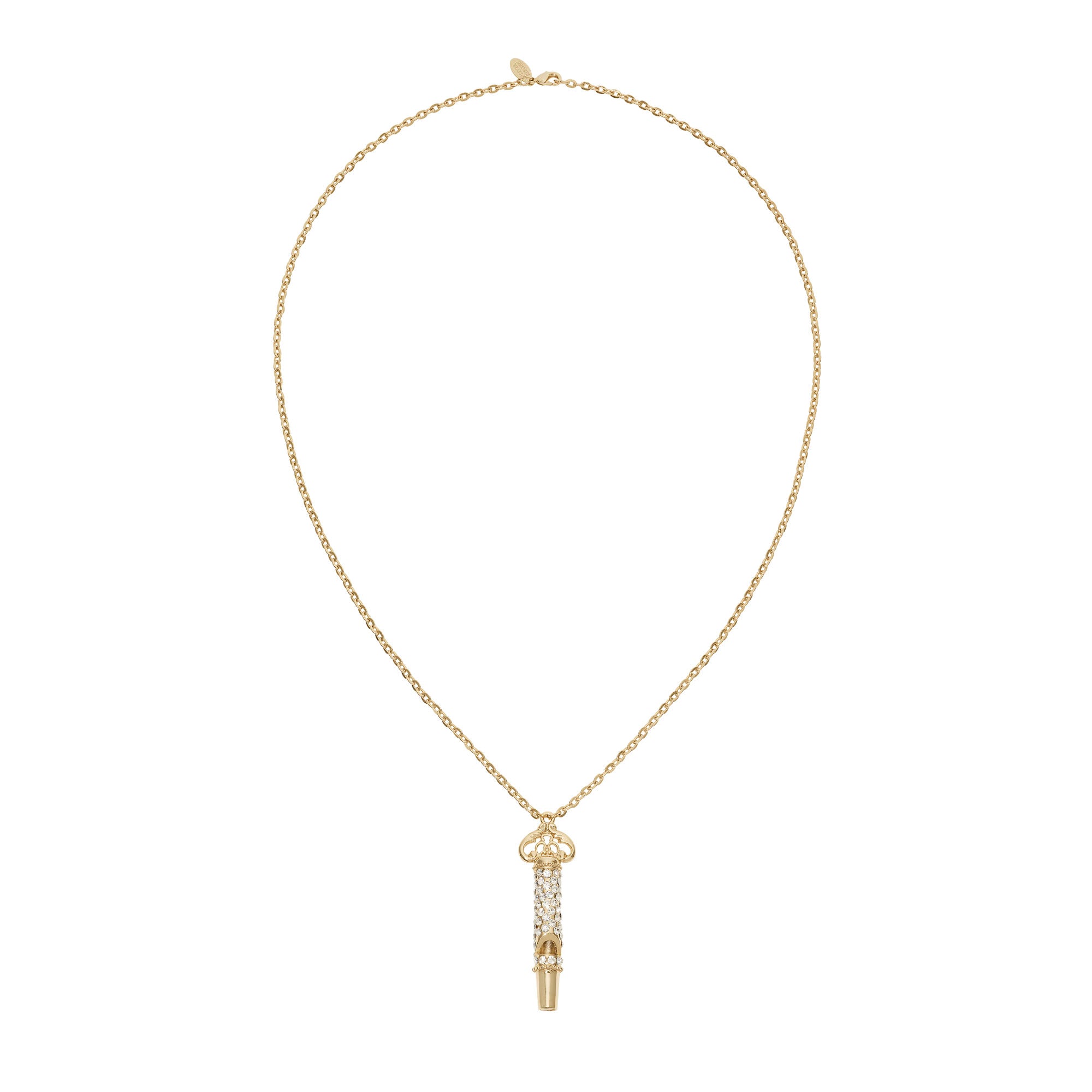 Olivia Riegel Gold Whistle Necklace with Crystals