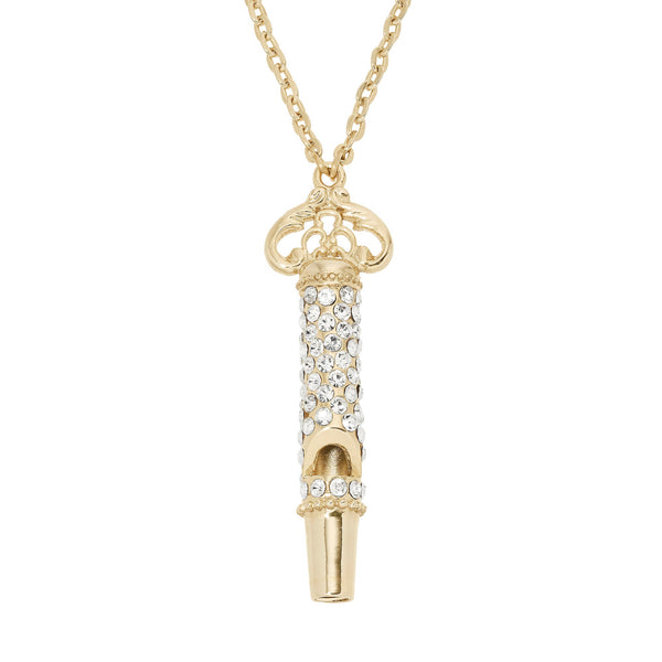 Olivia Riegel Gold Whistle Necklace with Crystals