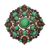 Olivia Riegel Bronze Brooch with Green Jewels
