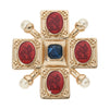 Olivia Riegel Byzantine Revival Cross Brooch with Intaglios & Pearls
