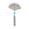 Olivia Riegel Silver Fan with Tassel Brooch