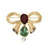 Olivia Riegel Gold Bow Brooch with Crystals