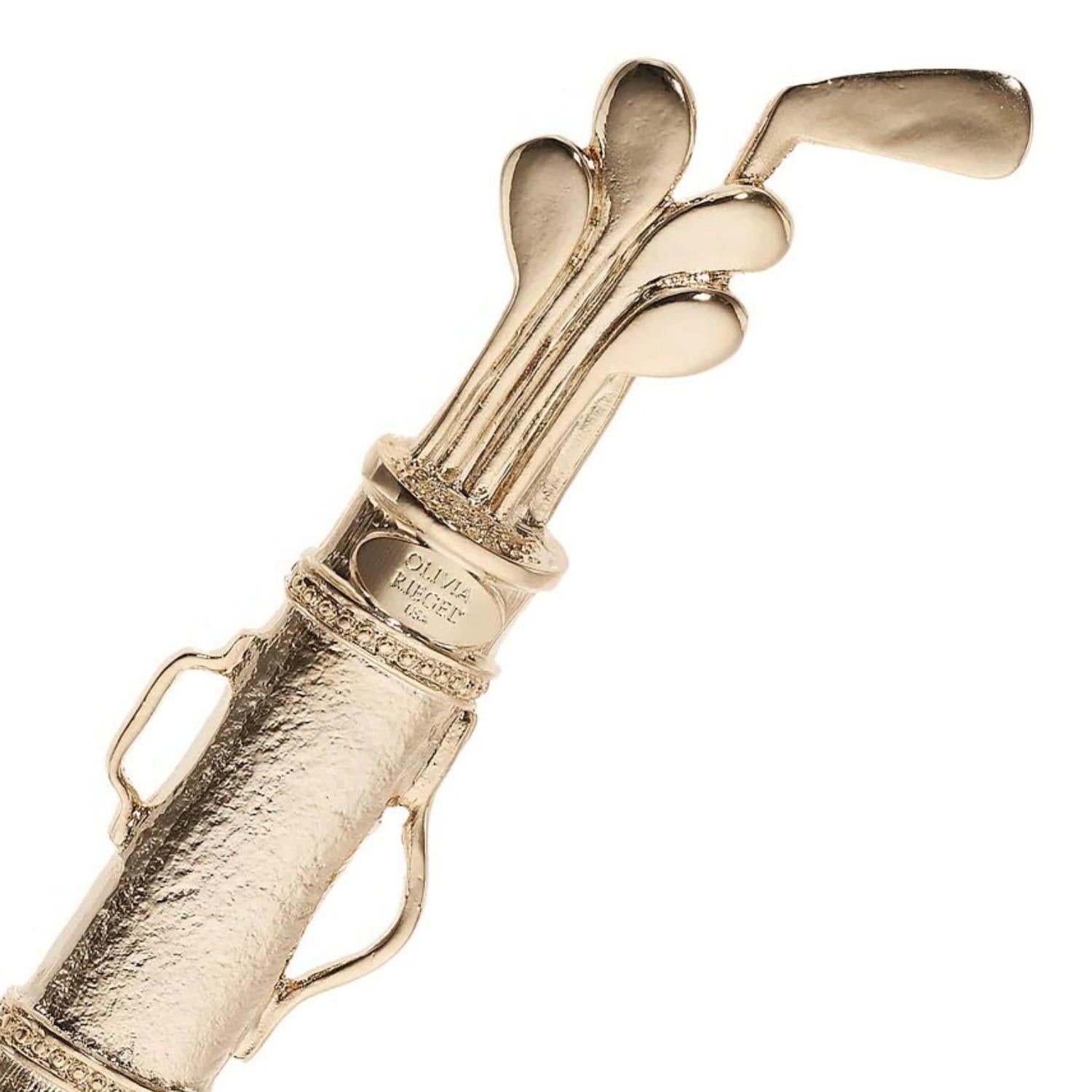 Olivia Riegel Gold Golf Clubs Magnifying Glass