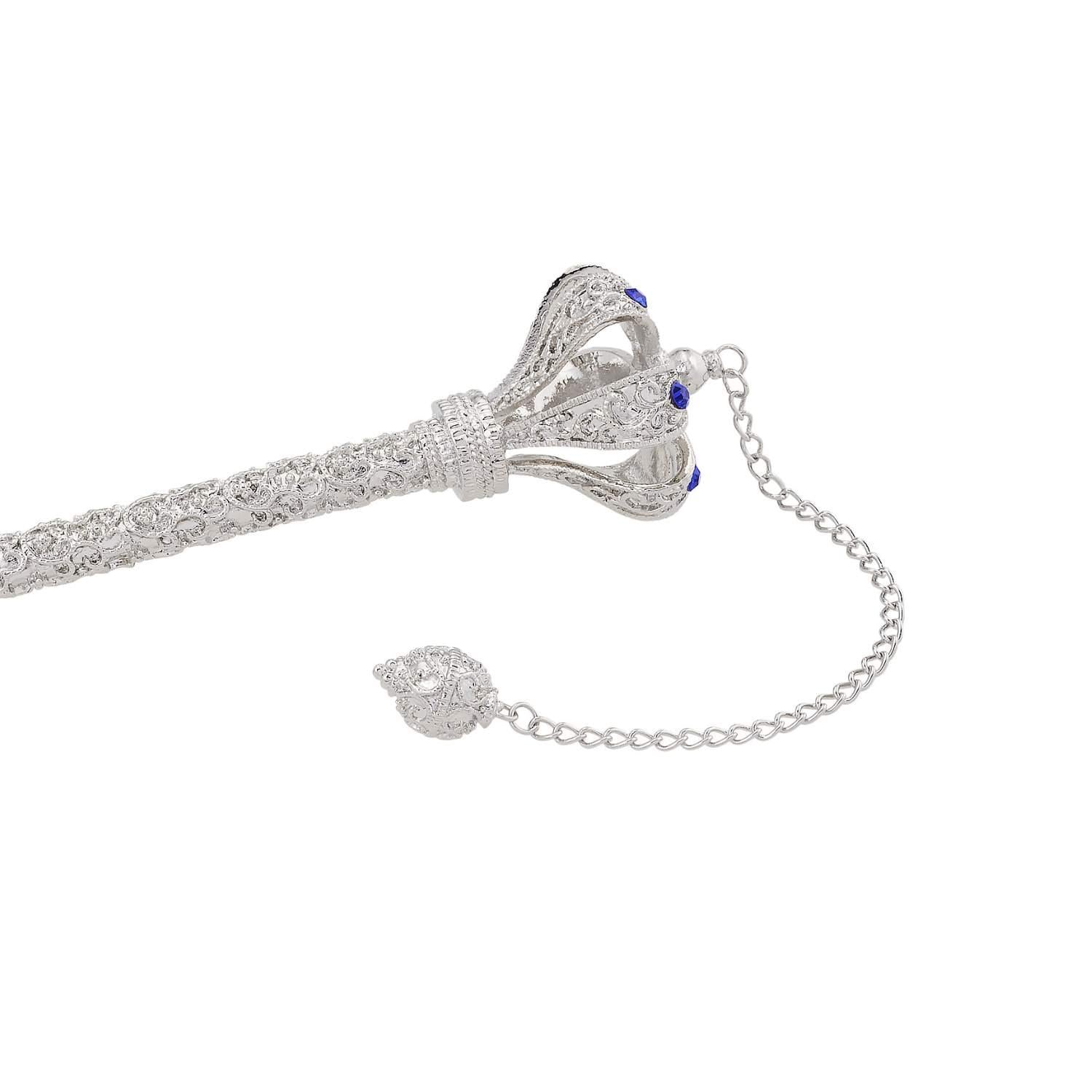 Olivia Riegel Torah Pointer with Sapphire Crystals | Yad Silver