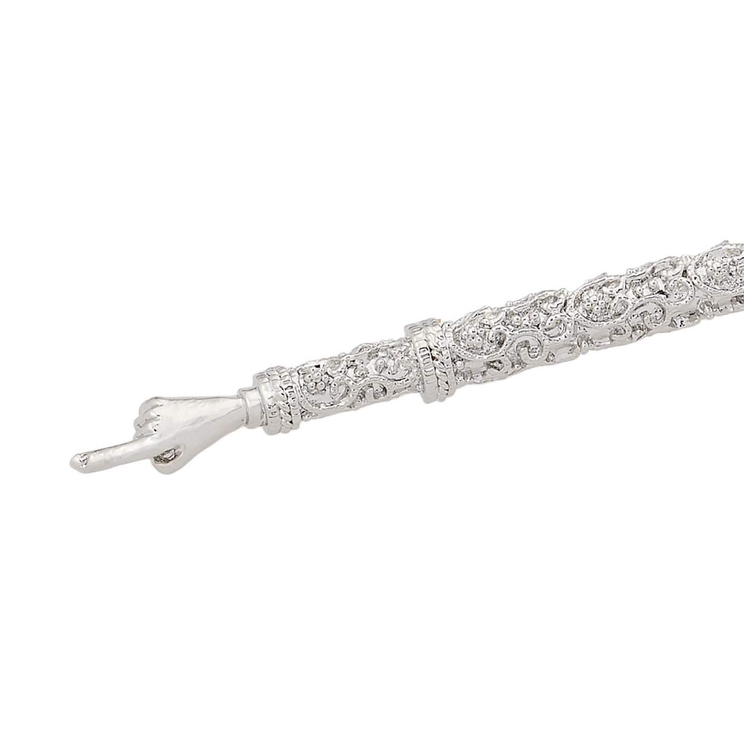 Olivia Riegel Torah Pointer with Sapphire Crystals | Yad Silver