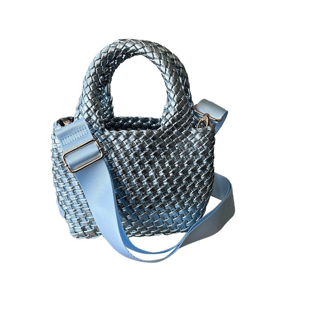 Ahdorned Leah Petite Metallic Woven Tote Assorted