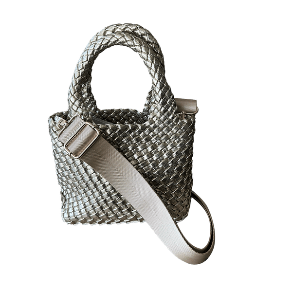 Ahdorned Leah Petite Metallic Woven Tote Assorted