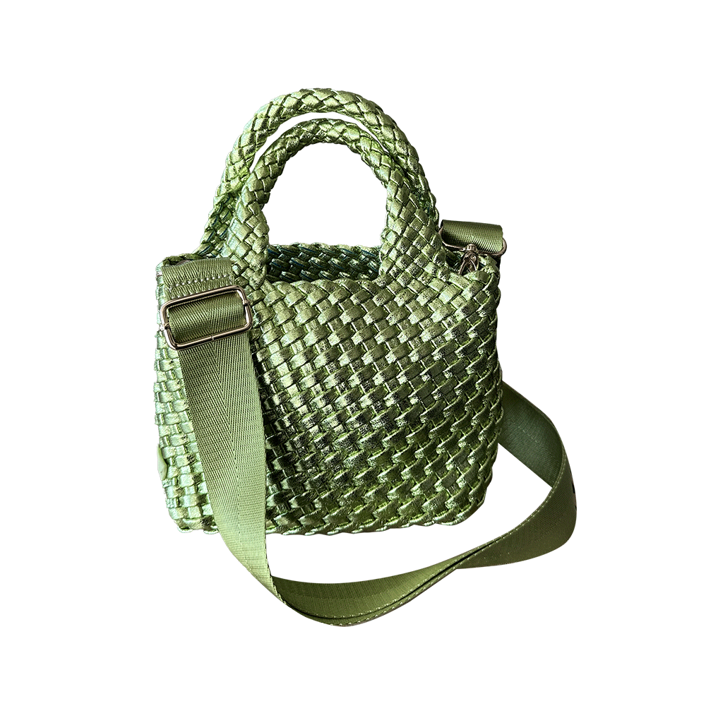 Ahdorned Leah Petite Metallic Woven Tote Assorted