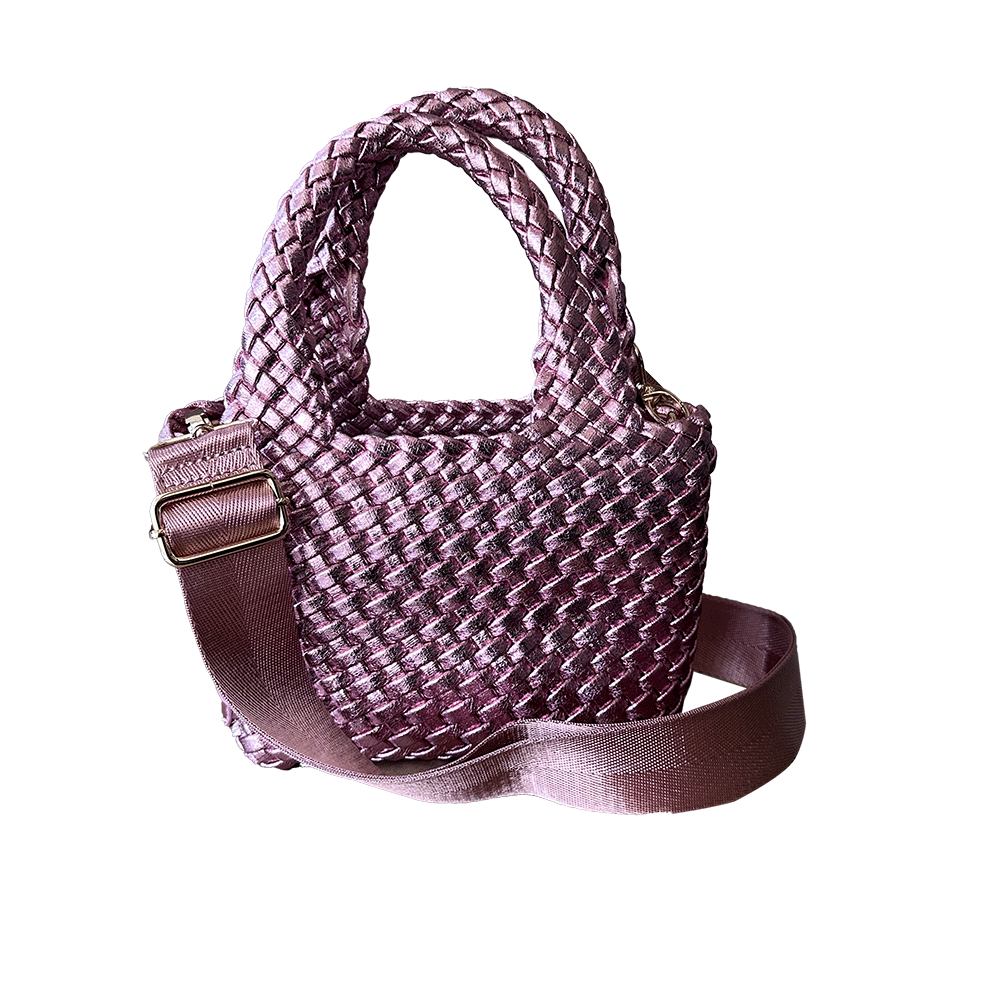 Ahdorned Leah Petite Metallic Woven Tote Assorted