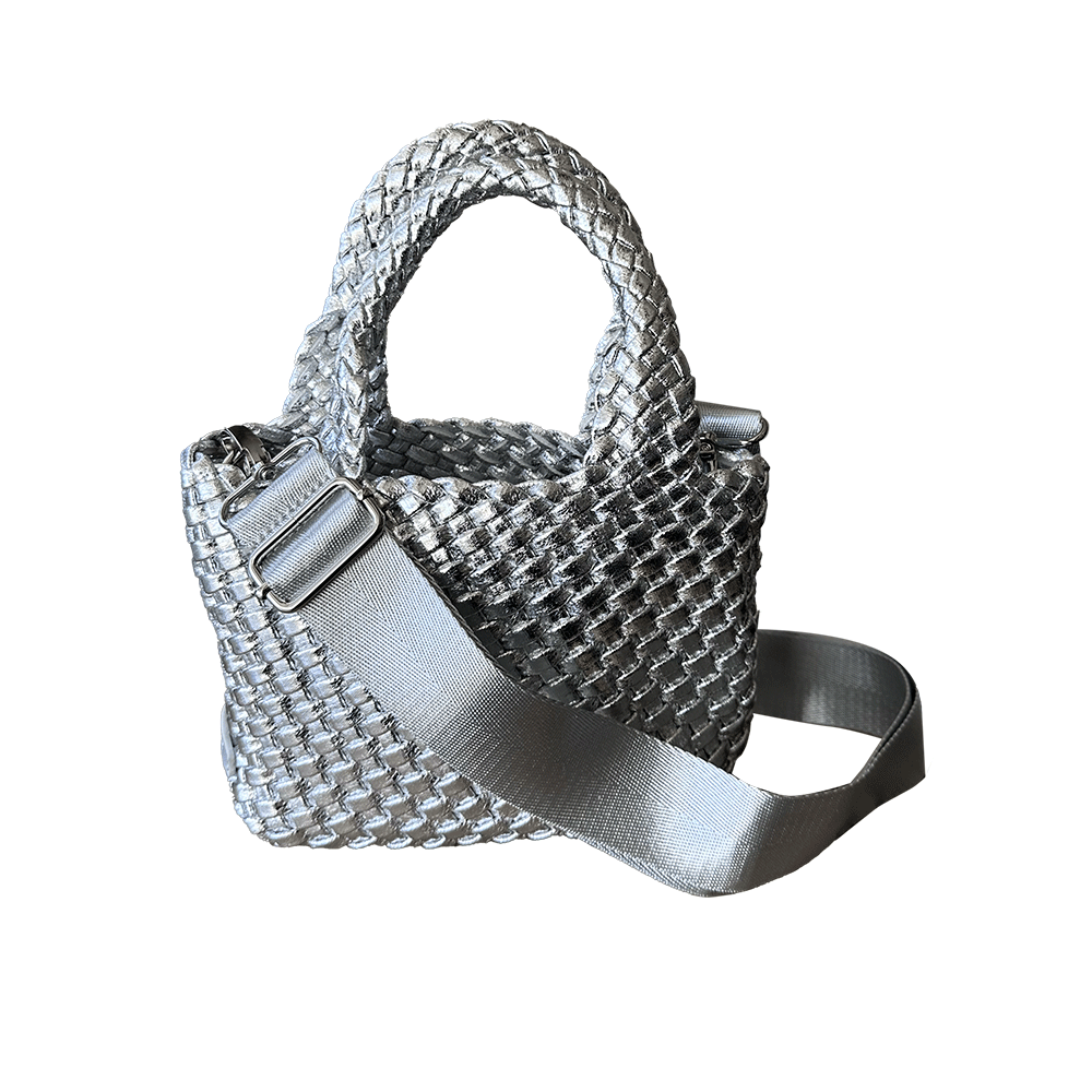 Ahdorned Leah Petite Metallic Woven Tote Assorted