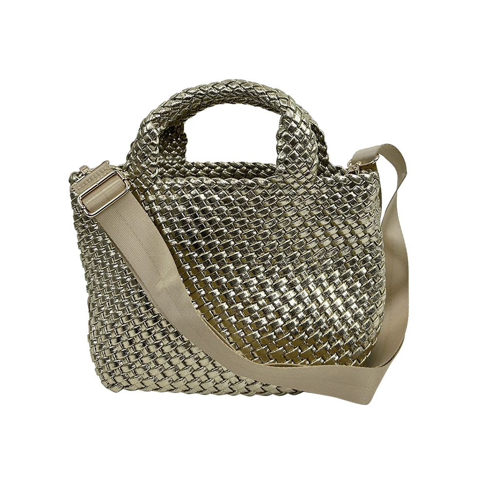 Ahdorned Lexi Metallic Woven Tote Assorted