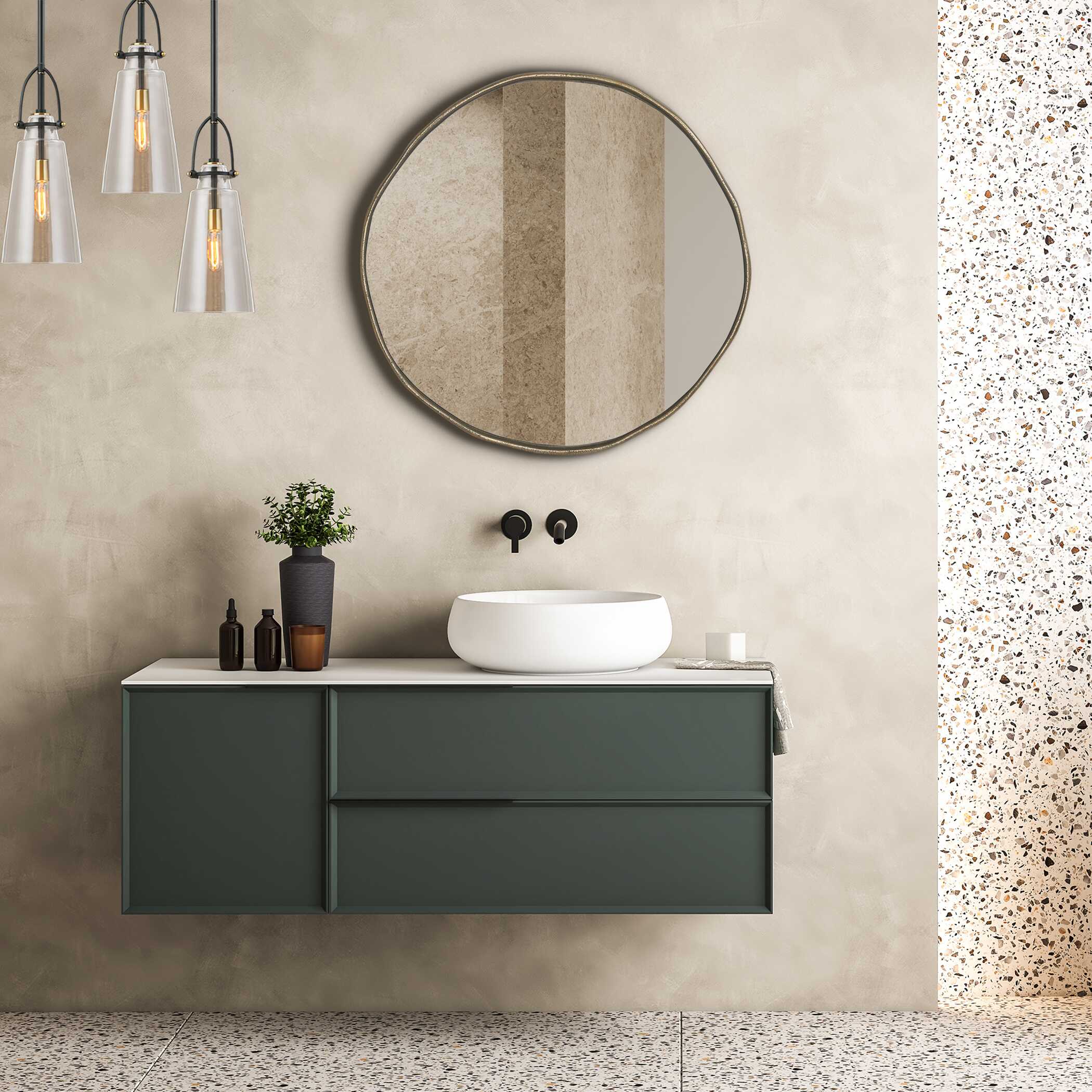 Uttermost Lowen Round Brass Mirror