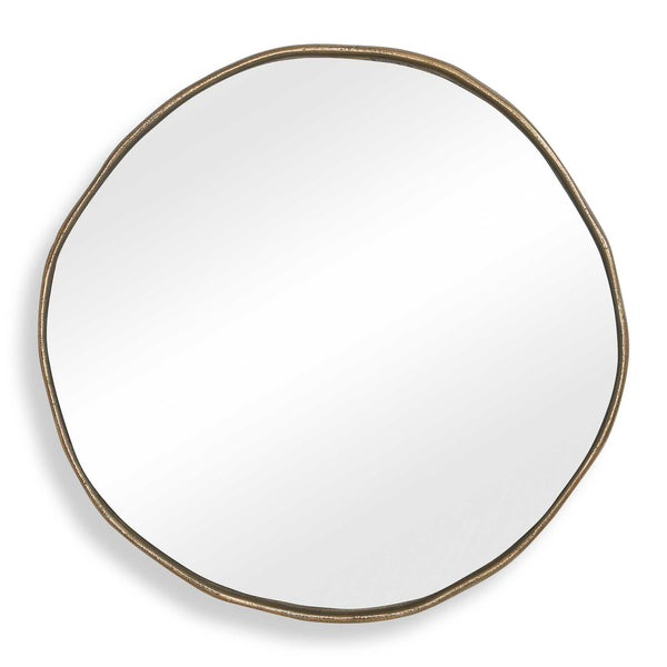 Uttermost Lowen Round Brass Mirror