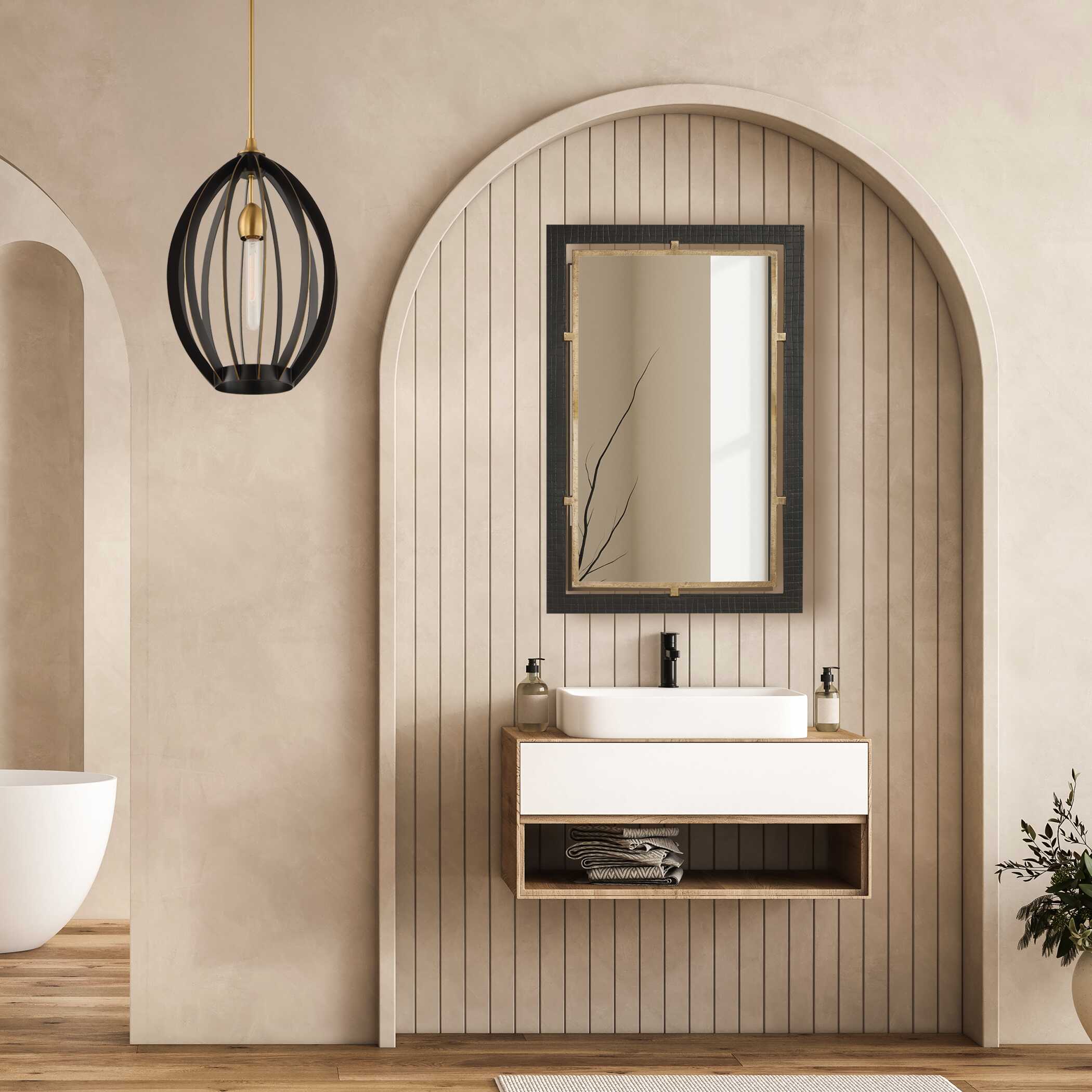 Uttermost Guerra Walnut & Brass Mirror