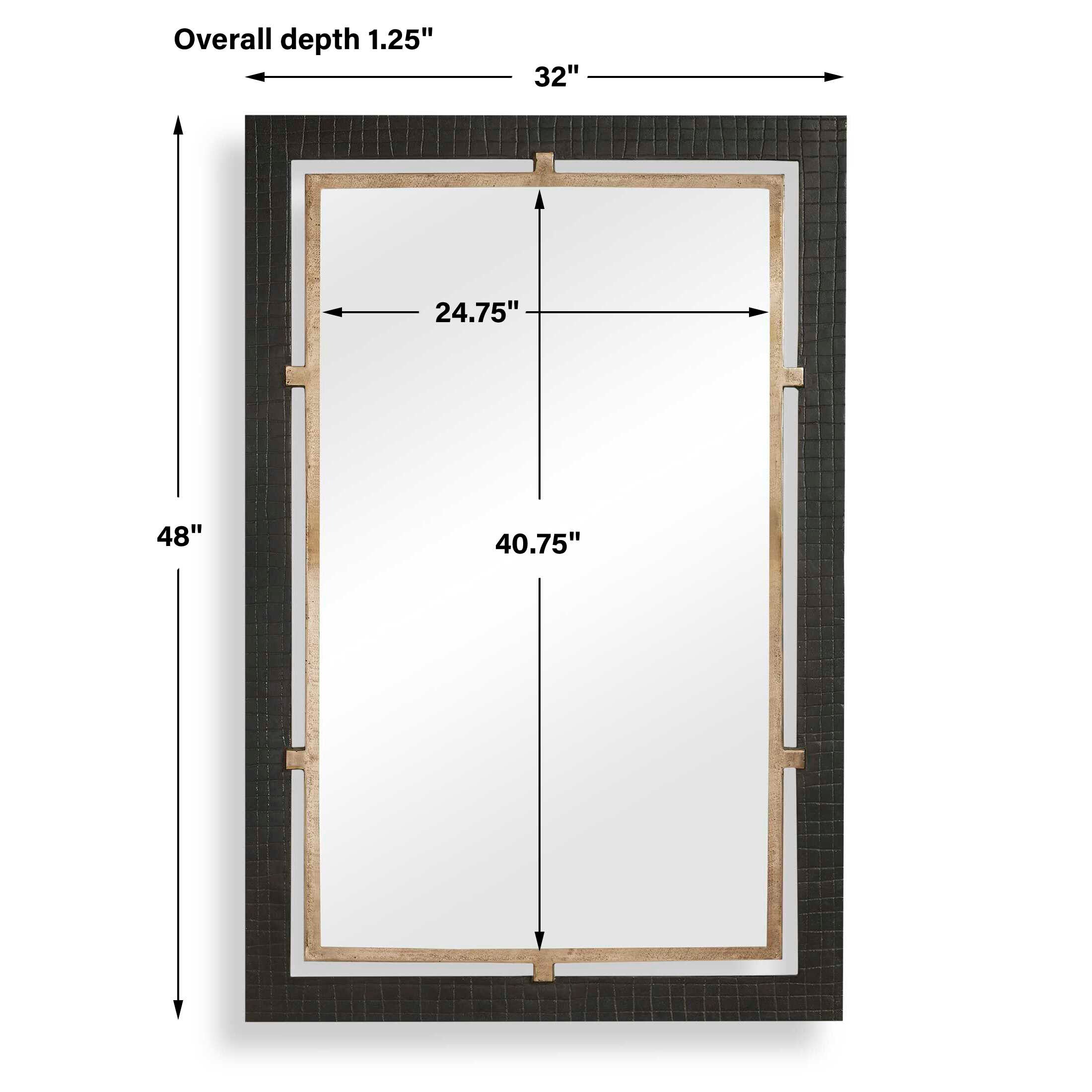Uttermost Guerra Walnut & Brass Mirror