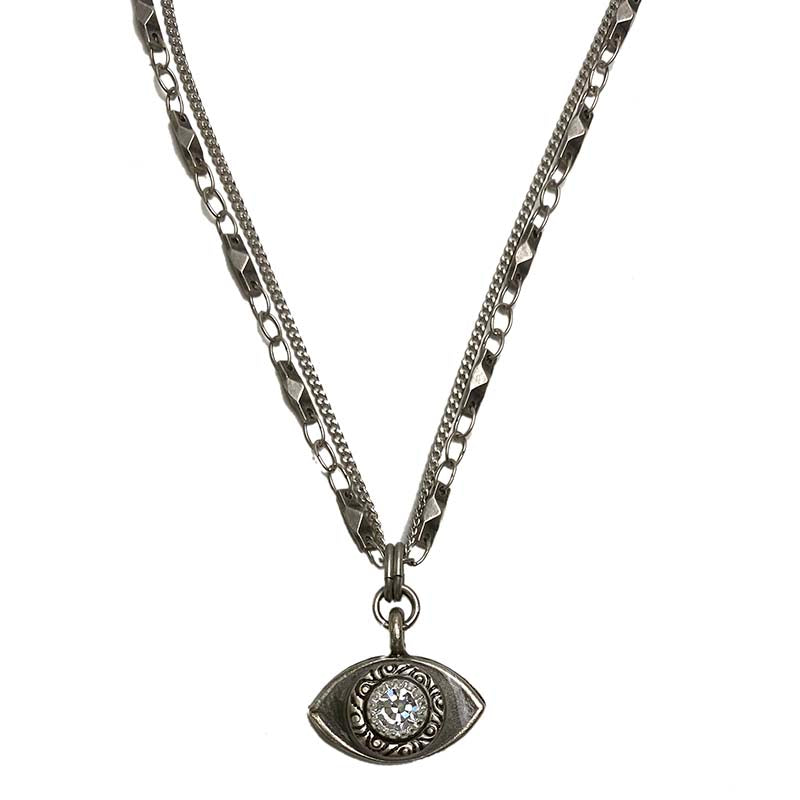 Michal Golan Small Silver Eye Necklace