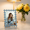Olivia Riegel Gold Light Blue Enamel Clover Picture Frame 5" x 7"