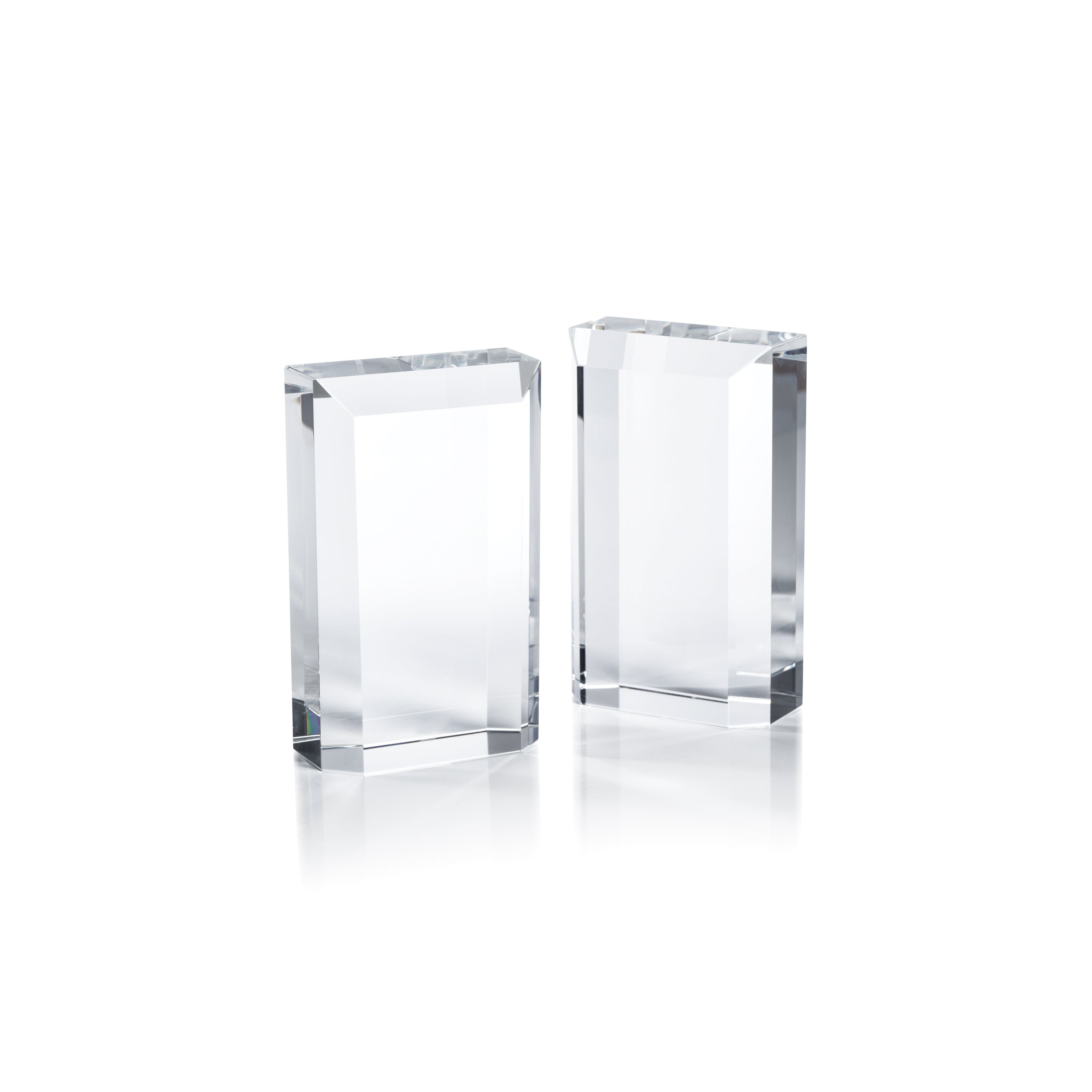 Claire Crystal Glass Bookends - Set of 2