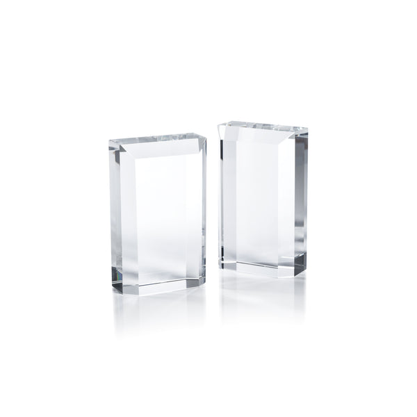 Claire Crystal Glass Bookends - Set of 2