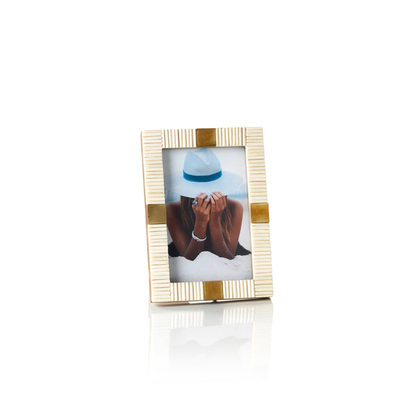 Maha Bone w/ Brass Trim Photo Frame- 4" x 6"