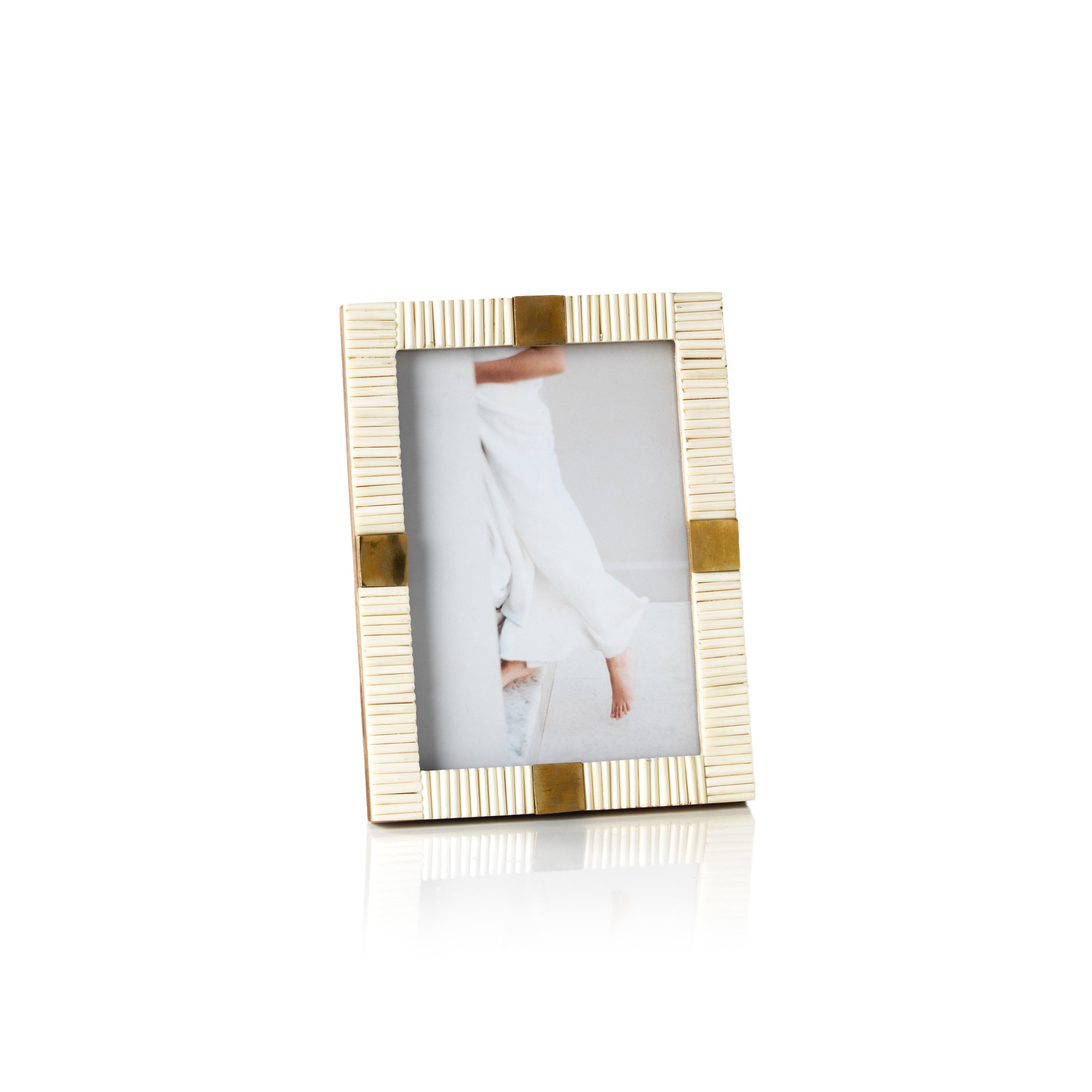 Maha Bone w/ Brass Trim Photo Frame- 5" x 7"