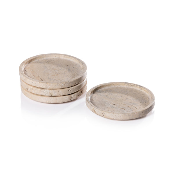 Marble Coaster, Travertine- 4.5"