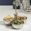 Basso Condiment Trio w/ Cocktail Pick Holder- Polished Nickel
