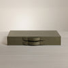 Geneva 19" Backgammon Set- Dusty Green Leather