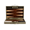 Geneva 19" Backgammon Set- Dusty Green Leather