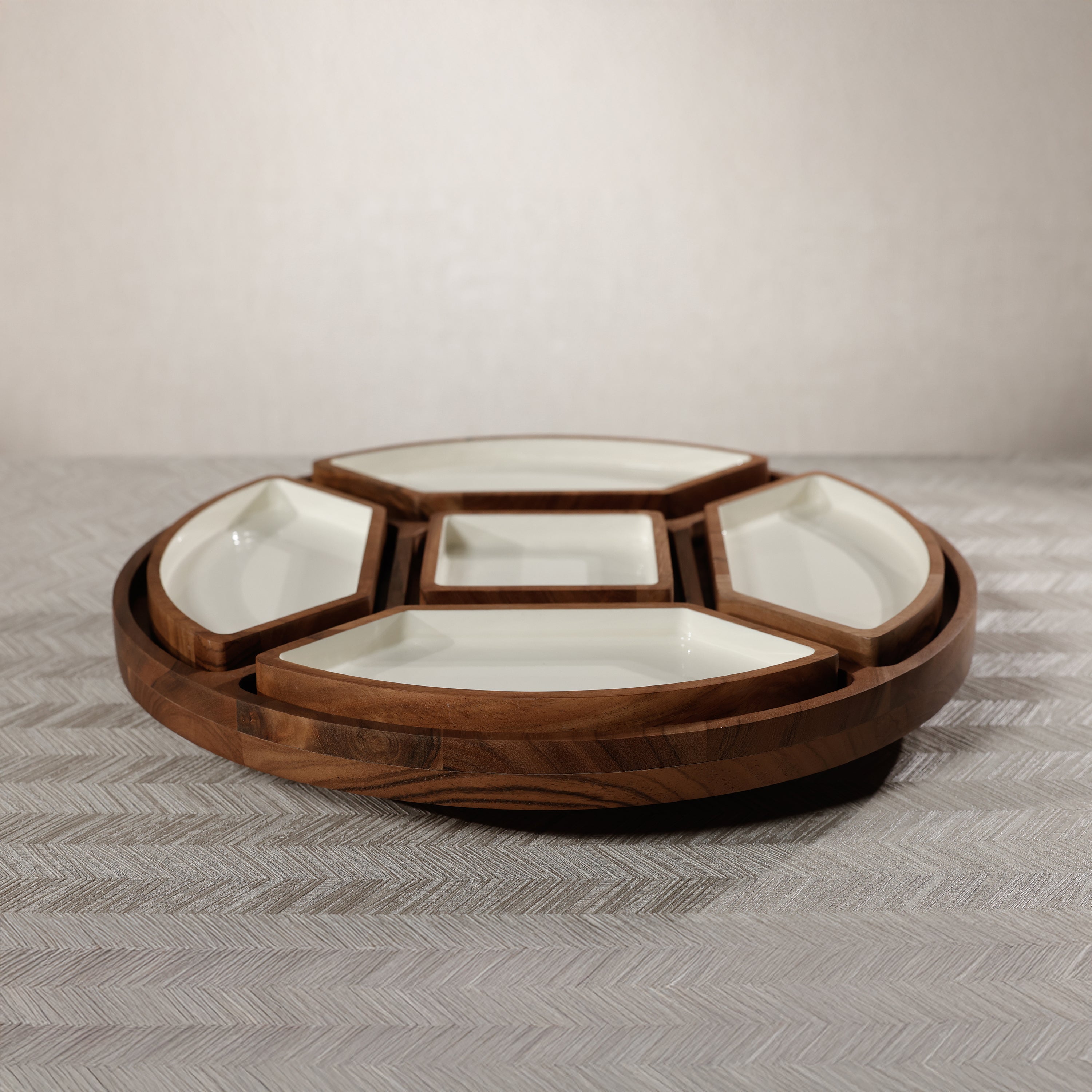 Lazy Susan with 5 Condiment Sections
