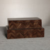 Chevron Wood Box- 13"x 6.5"x 3.25"