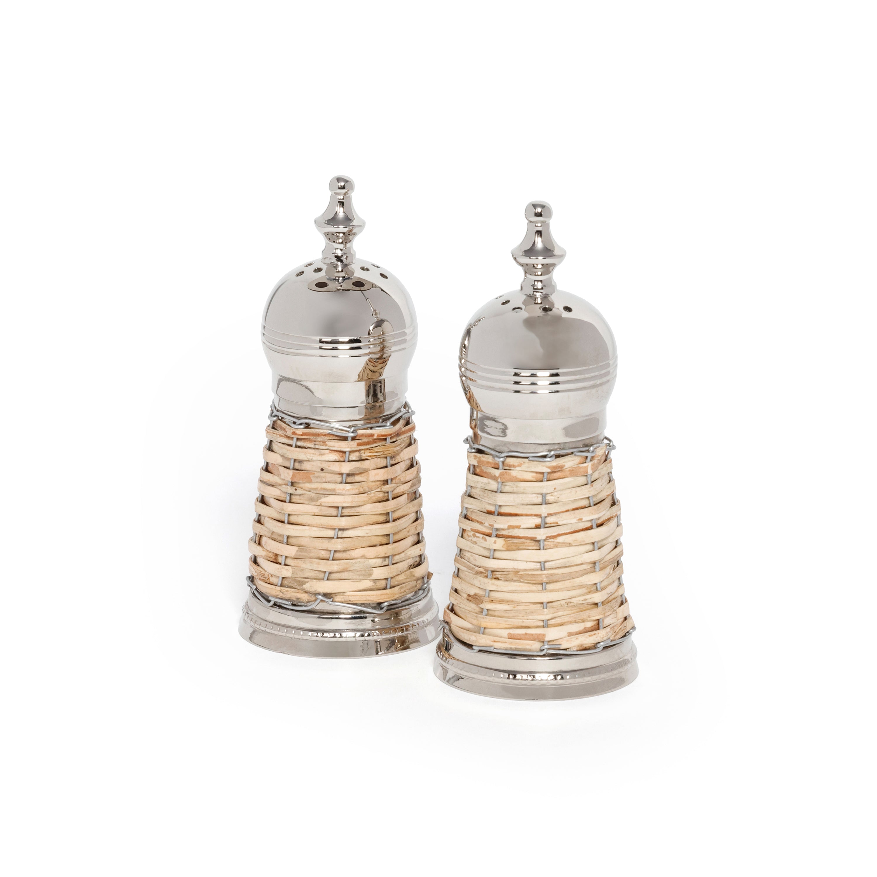 Cap Ferrat Rattan Covered Salt & Pepper Shaker Set