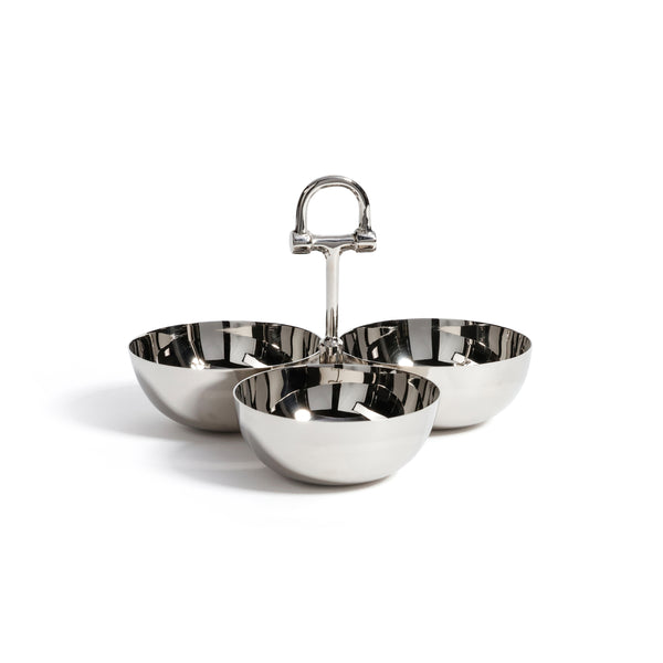 The Equestrian Trio Condiment Set, Polished Nickel