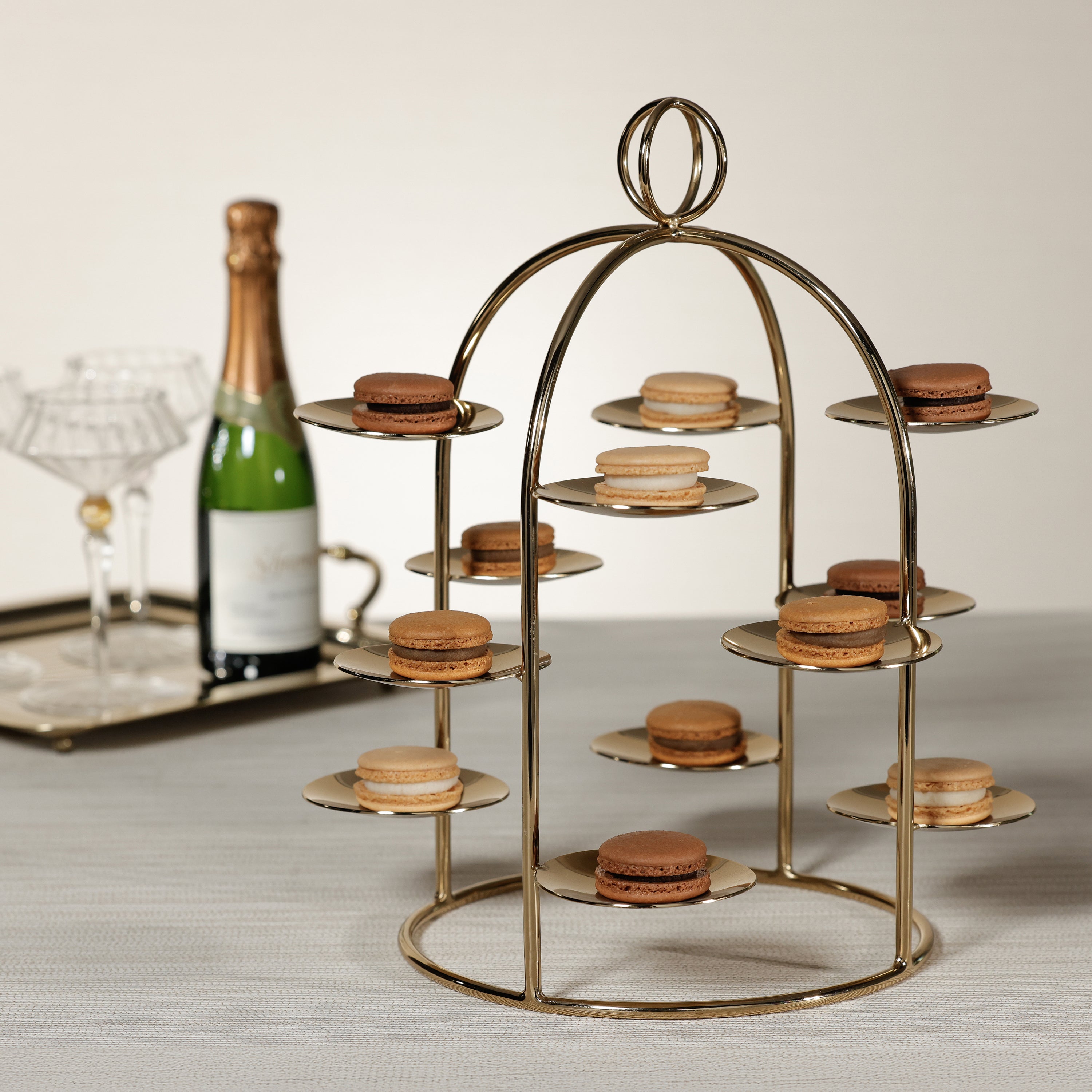 The Grand High Tea Tower-12 cups, Polished Gold