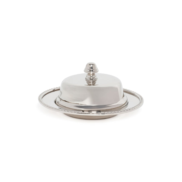 Parisian Butter Dish w/ Cover+Glass- Nickel